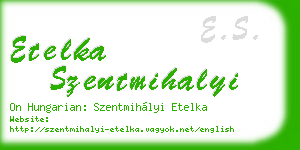 etelka szentmihalyi business card